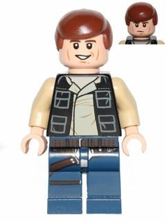 LEGO Minifigure -- Han Solo, Dark Blue Legs, Vest with Pockets-Star Wars / Star Wars Episode 4/5/6 -- SW0539 -- Creative Brick Builders